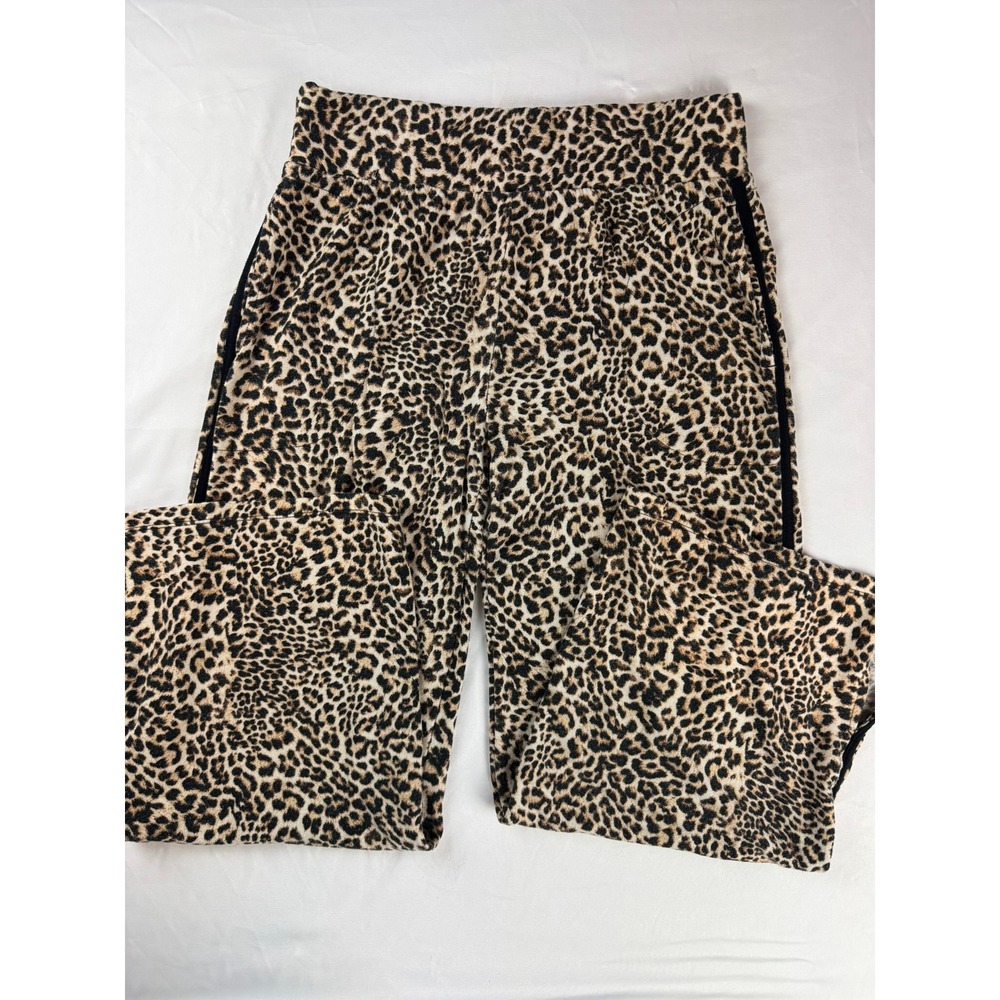 Sofia Intimates by Sofia Vergara Leopard Print Pajama Pants Wide Leg Medium 8-10